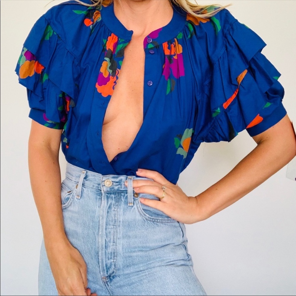 Vintage Liz Claiborne blue poplin blouse